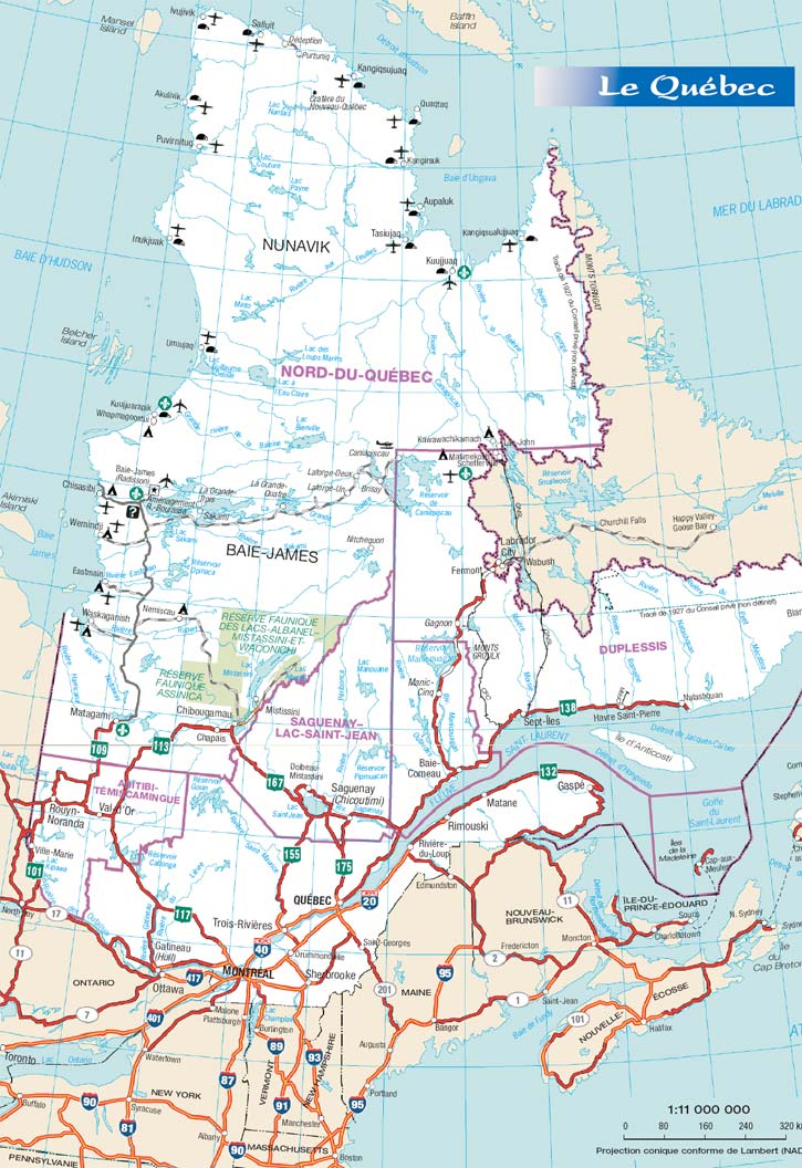 Carte Des Routes Du Quebec